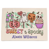 süß und lecker, trick oder creme weiß große geschenktüte (Vorderseite)