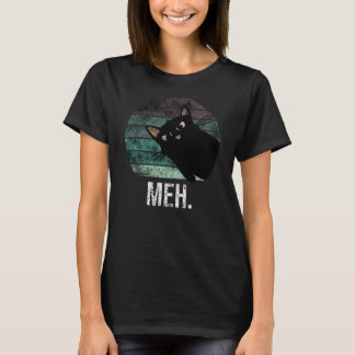 Süß und lustig schwarze Katze meh T-Shirt