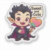 "Süß und Niedlich" Chibi-Vampir-Aufkleber Aufkleber (Vorderseite)