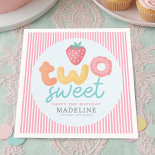 Süß und Rosa Zwei Süße Sommer 2. Geburtstag Serviette