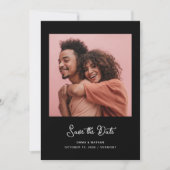 Süß und Whimsical Schwarz | Foto und QR-Code Save The Date (Vorderseite)