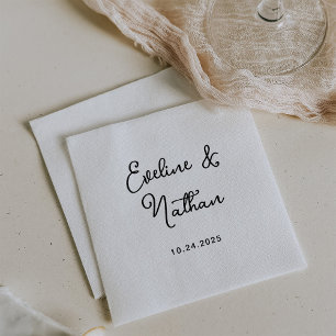 Süß und Whimsical Schwarze und Weiße Hochzeit Serviette