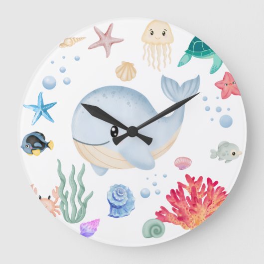 Süß unter Wasser Große Wanduhr (Vorderseite)