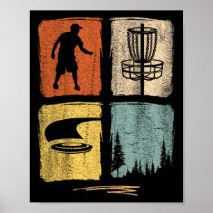 Süß Vintage Retro Disc Golf Lustig Wo ist der Fri Poster