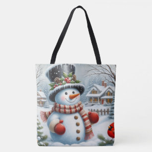 Süß, Vintage/whimsischer Weihnachts-/Winterschneem Tasche