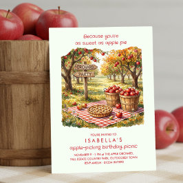 Süß wie Apfelkuchen Herbst Obstgarten Geburtstags- Einladung