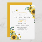 Süß wie Biene Geburtstag Einladung (Vorne/Hinten)