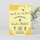 Süß wie Can Bee! Honigbiene, Honig, Babydusche Einladung (Stehend Vorderseite)