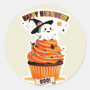 Süß wie Can Boo Hübsche Halloween-Cupcakes Runder Aufkleber