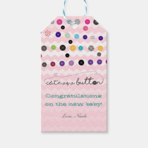 Süß wie ein Knopf Baby Shower Party Geschenkkarte Geschenkanhänger