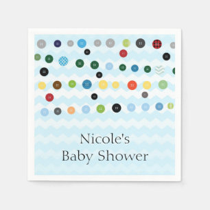 Süß wie ein Knopf Blau Baby Shower Party Serviette