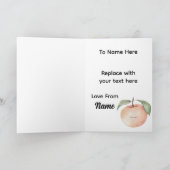 Süß wie ein Pfirsich Hübsche Wasserfarben Valentin Karte (Innenseite)