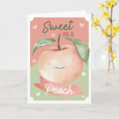 Süß wie ein Pfirsich Hübsche Wasserfarben Valentin Karte (Gelbe Blume)