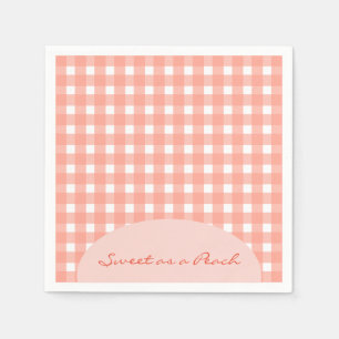 Süß wie ein Pfirsich-Karo-Geburtstag Serviette