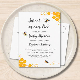 Süß wie eine Biene Baby Shower Einladungspostkarte