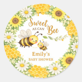 Süß wie eine Biene Baby Shower Runder Aufkleber