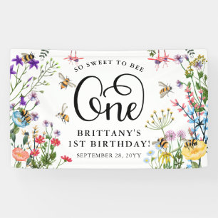 'Süß wie eine Biene' Wildblumen & Hummel 1. Geburt Banner