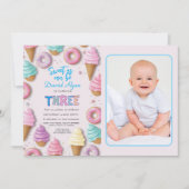 Süß, wie kann Junge wird 3. Geburtstag Einladung (Vorderseite)