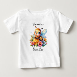 süß wie möglich   Honigbienen und Blume Baby T-shirt