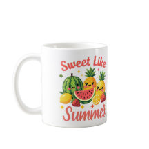 Süß wie sommerliche niedliche Früchte-Freunde-Kaff