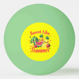 Süß wie sommerliche niedliche Obst-Cartoon Tischtennisball