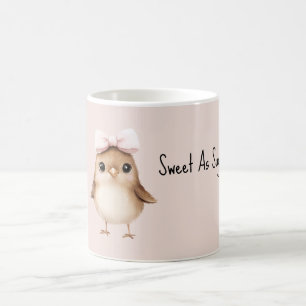Süß wie Zucker Vogel Rosa Schleife Kaffeetasse