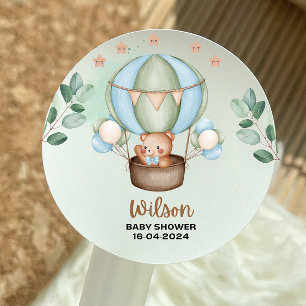 süß wir können es kaum erwarten baby shower runder aufkleber