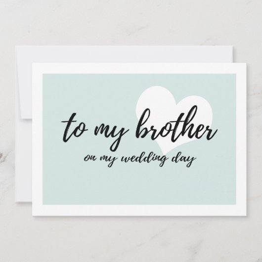 Süß "zu meinem Bruder am Hochzeitstag" (Vorderseite)