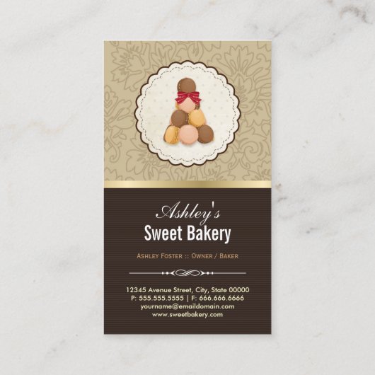 Süßbäckerei Boutique - Französisch-Pariser Macaron Visitenkarte (Rückseite)