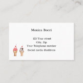 Süßbäckerei Cupcakes Cakes Eiscreme Rosa Visitenkarte (Rückseite)