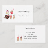 Süßbäckerei Cupcakes Cakes Eiscreme Rosa Visitenkarte (Vorne/Hinten)