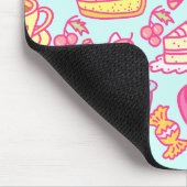 Süßbäckerei und Getränke blau Mousepad (Ecke)