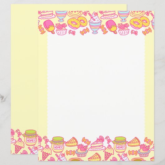 Süßbäckerei und Getränke gelb (Vorne/Hinten)