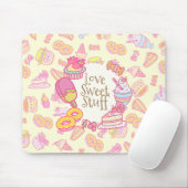 Süßbäckerei und Getränke gelb Mousepad (Mit Mouse)