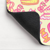 Süßbäckerei und Getränke gelb Mousepad (Ecke)