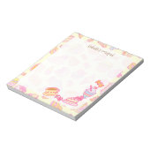 Süßbäckerei und Getränke gelb Notizblock (Rotiert)