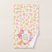 Süßbäckerei und Getränke Gelbbadetücher Set (Handtuch)