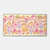 Süßbäckerei und Getränke Gelbe Schreibtischmatte (Vorderseite)