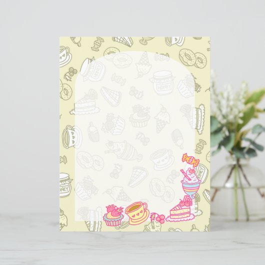 Süßbäckerei und Getränke grün (Stehend Vorderseite)