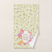 Süßbäckerei und Getränke grün Badhandtuch Set (Handtuch)