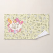 Süßbäckerei und Getränke grün Badhandtuch Set (Handtuch)