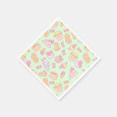 Süßbäckerei und Getränke grün Serviette (Ecke)