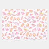 Süßbäckerei und Getränke weiß Geschenkpapier Set (Vorderseite)