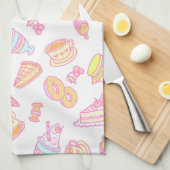 Süßbäckerei und Getränke weiß Geschirrtuch (Viertel Falte)