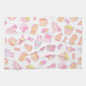 Süßbäckerei und Getränke weiß Geschirrtuch (Horizontal)