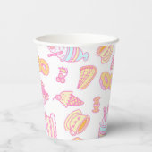 Süßbäckerei und Getränke weiß Pappbecher (Rückseite)