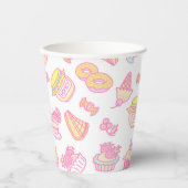 Süßbäckerei und Getränke weiß Pappbecher (Vorderseite)