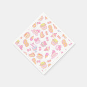 Süßbäckerei und Getränke weiß Serviette (Ecke)