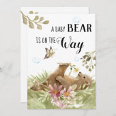 *~* Süßbär Freude Blume Dusche Einladung (Vorne/Hinten)