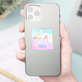 Süßbären mit flauschigen Monstern Aufkleber (Telefon)